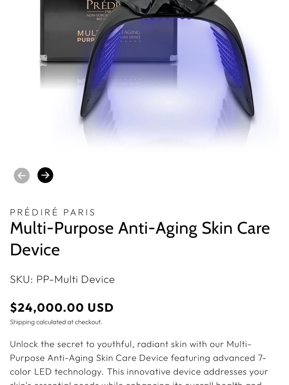 Multi-Purpose Anti-Aging Skin Care Device — Black